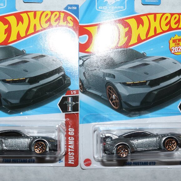 Hot Wheels lot of 2 silver Mustang 2025 Mustang 60th Anniversary all NIP - Picture 2 of 2
